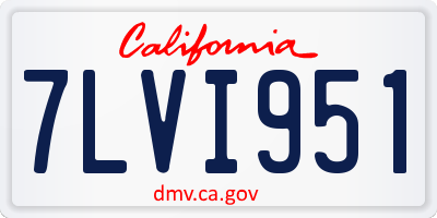 CA license plate 7LVI951