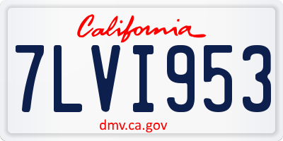CA license plate 7LVI953
