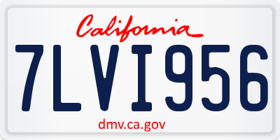 CA license plate 7LVI956