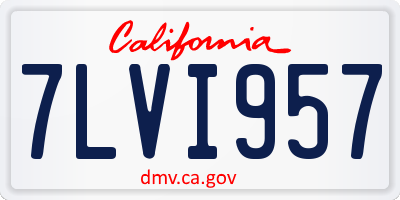 CA license plate 7LVI957
