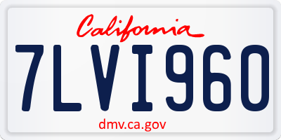 CA license plate 7LVI960