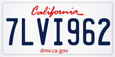 CA license plate 7LVI962