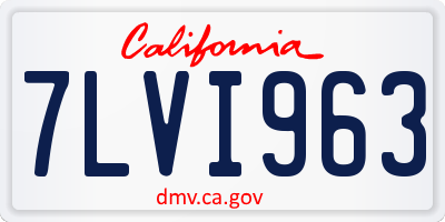 CA license plate 7LVI963