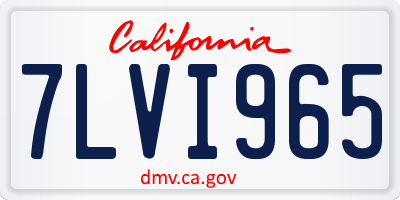 CA license plate 7LVI965