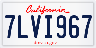 CA license plate 7LVI967