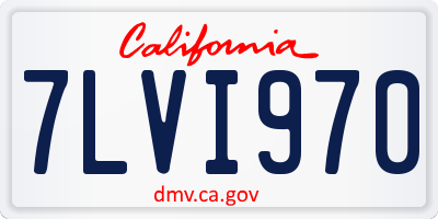 CA license plate 7LVI970