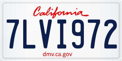 CA license plate 7LVI972