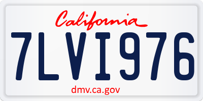 CA license plate 7LVI976