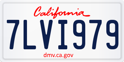 CA license plate 7LVI979