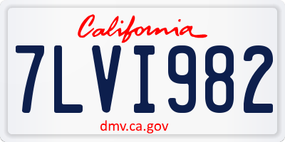 CA license plate 7LVI982