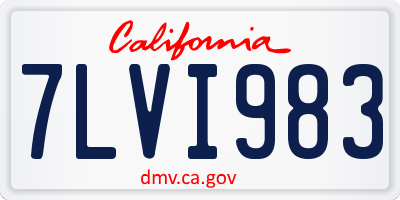 CA license plate 7LVI983