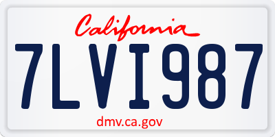 CA license plate 7LVI987