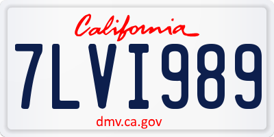 CA license plate 7LVI989