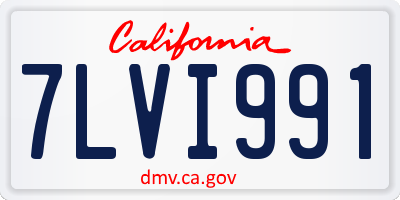 CA license plate 7LVI991