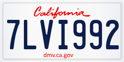 CA license plate 7LVI992