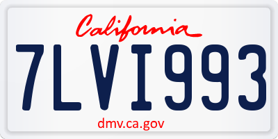 CA license plate 7LVI993
