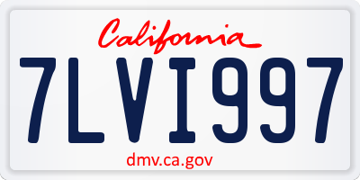 CA license plate 7LVI997
