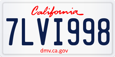 CA license plate 7LVI998