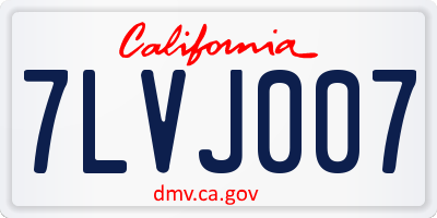 CA license plate 7LVJ007