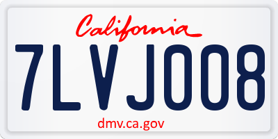 CA license plate 7LVJ008