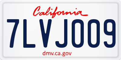 CA license plate 7LVJ009