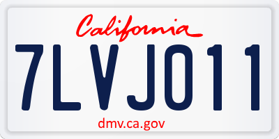 CA license plate 7LVJ011