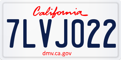 CA license plate 7LVJ022