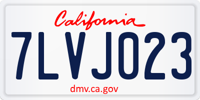 CA license plate 7LVJ023
