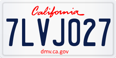 CA license plate 7LVJ027