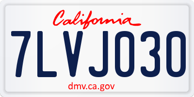 CA license plate 7LVJ030