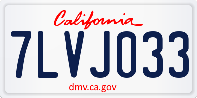 CA license plate 7LVJ033
