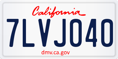 CA license plate 7LVJ040
