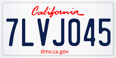 CA license plate 7LVJ045