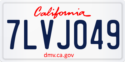 CA license plate 7LVJ049