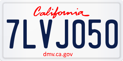 CA license plate 7LVJ050
