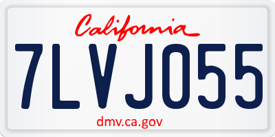 CA license plate 7LVJ055