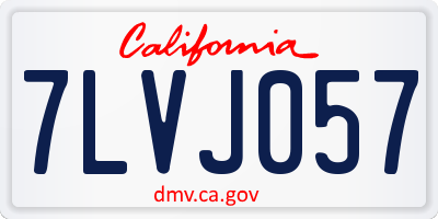 CA license plate 7LVJ057