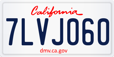CA license plate 7LVJ060