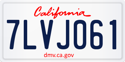 CA license plate 7LVJ061