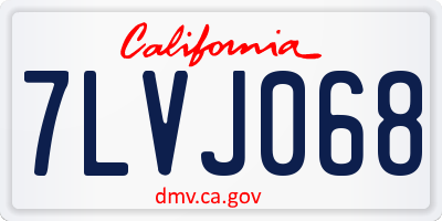 CA license plate 7LVJ068