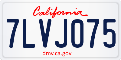 CA license plate 7LVJ075