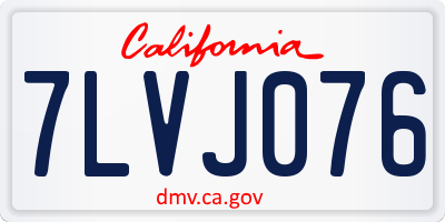 CA license plate 7LVJ076