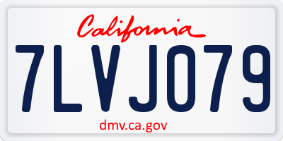CA license plate 7LVJ079