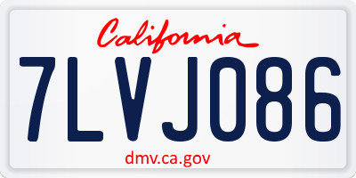 CA license plate 7LVJ086