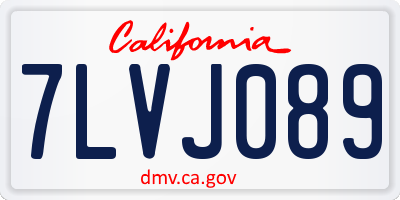 CA license plate 7LVJ089