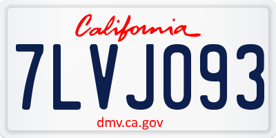 CA license plate 7LVJ093