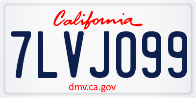 CA license plate 7LVJ099