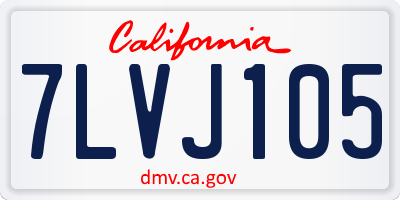CA license plate 7LVJ105