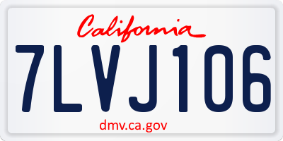 CA license plate 7LVJ106