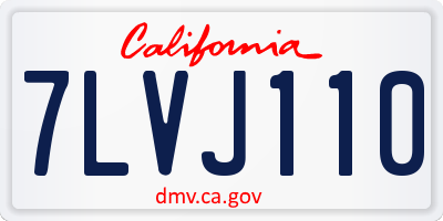 CA license plate 7LVJ110